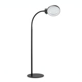 Lampe loupe LED 5× avec bras flexible et lentille ronde fixée sur un plan de travail