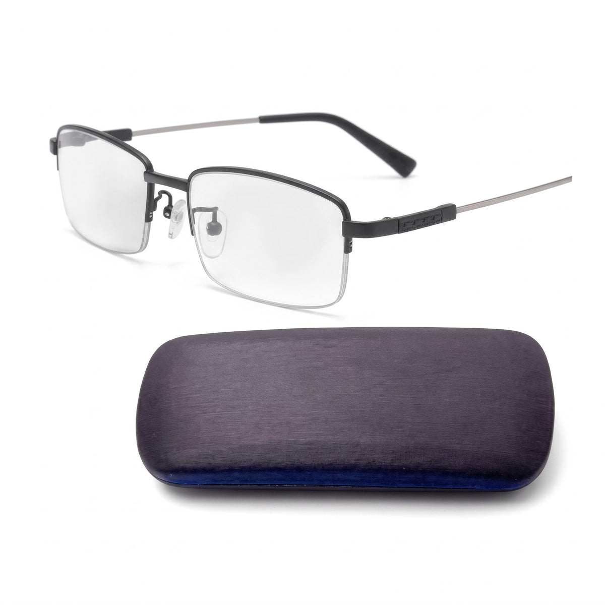 Lunettes progressives multifocales à monture noire, vue de face