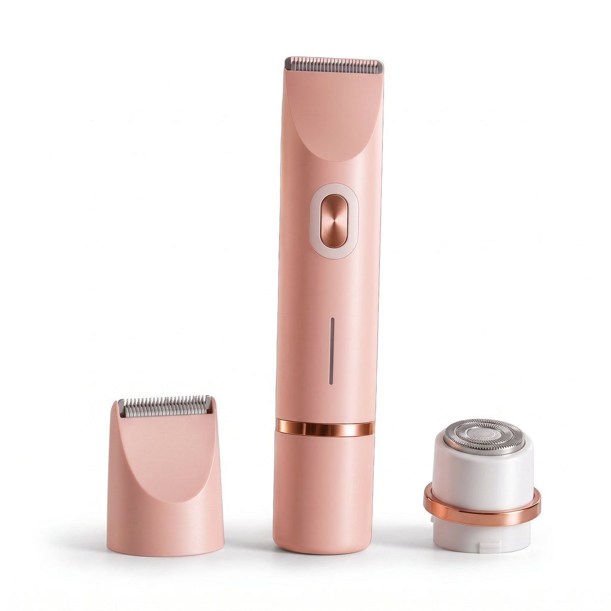 Rasoir électrique femme 2-en-1 sans fil avec deux têtes de rasage, coloris rose