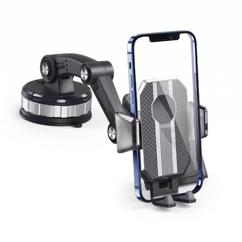 Support de téléphone noir à ventouse avec bras extensible pour voiture