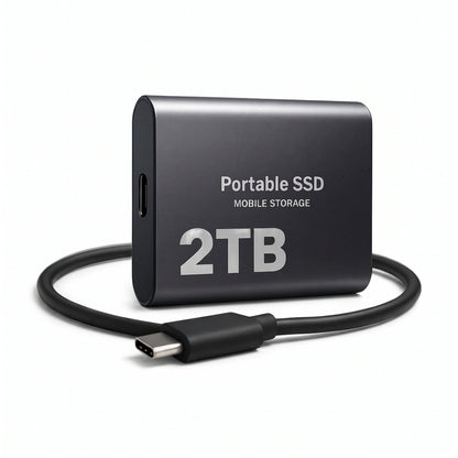 SSD externe 2 To ultracompact en boîtier aluminium, connexion USB