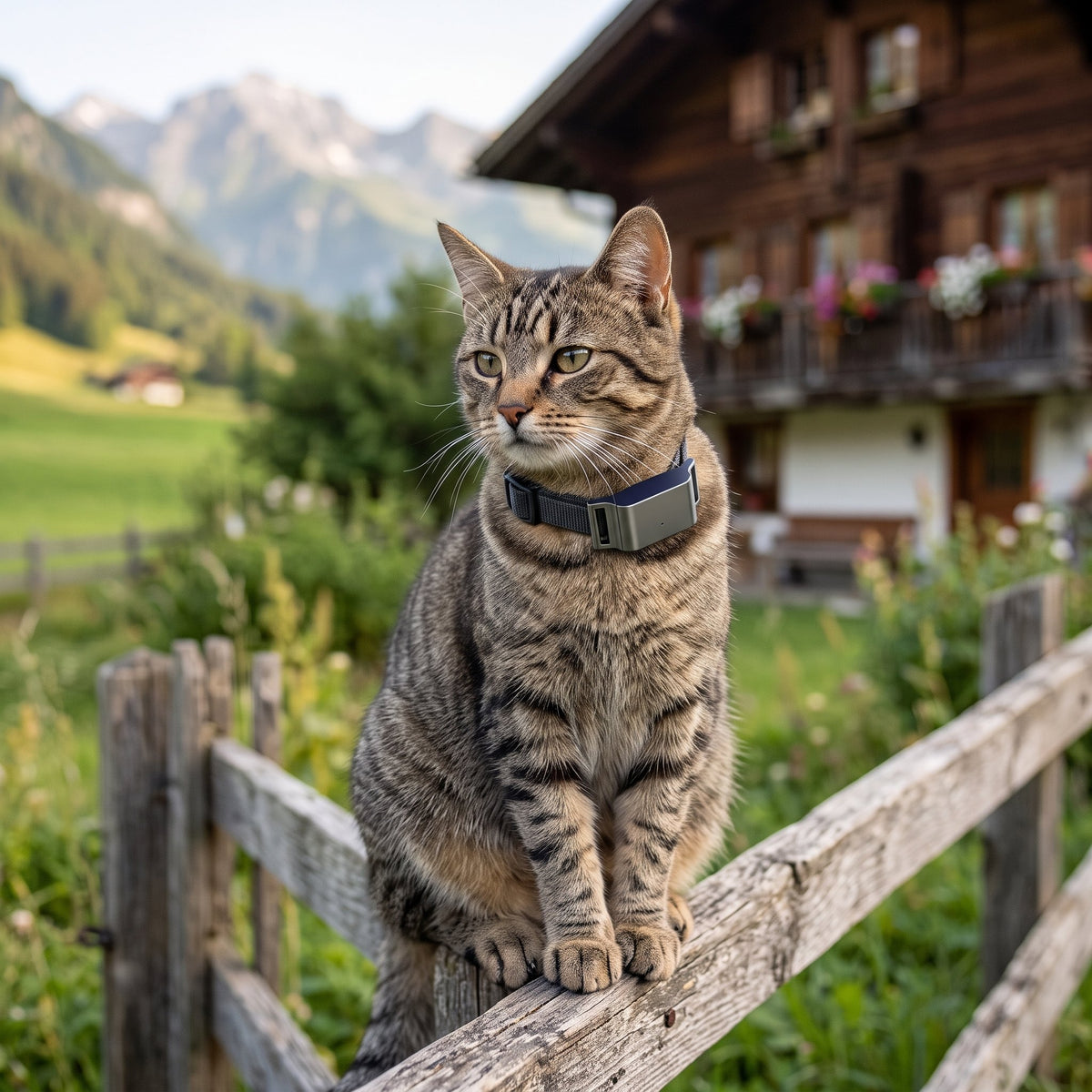 Traceur GPS fixé à un collier réglable pour chat, avec application smartphone