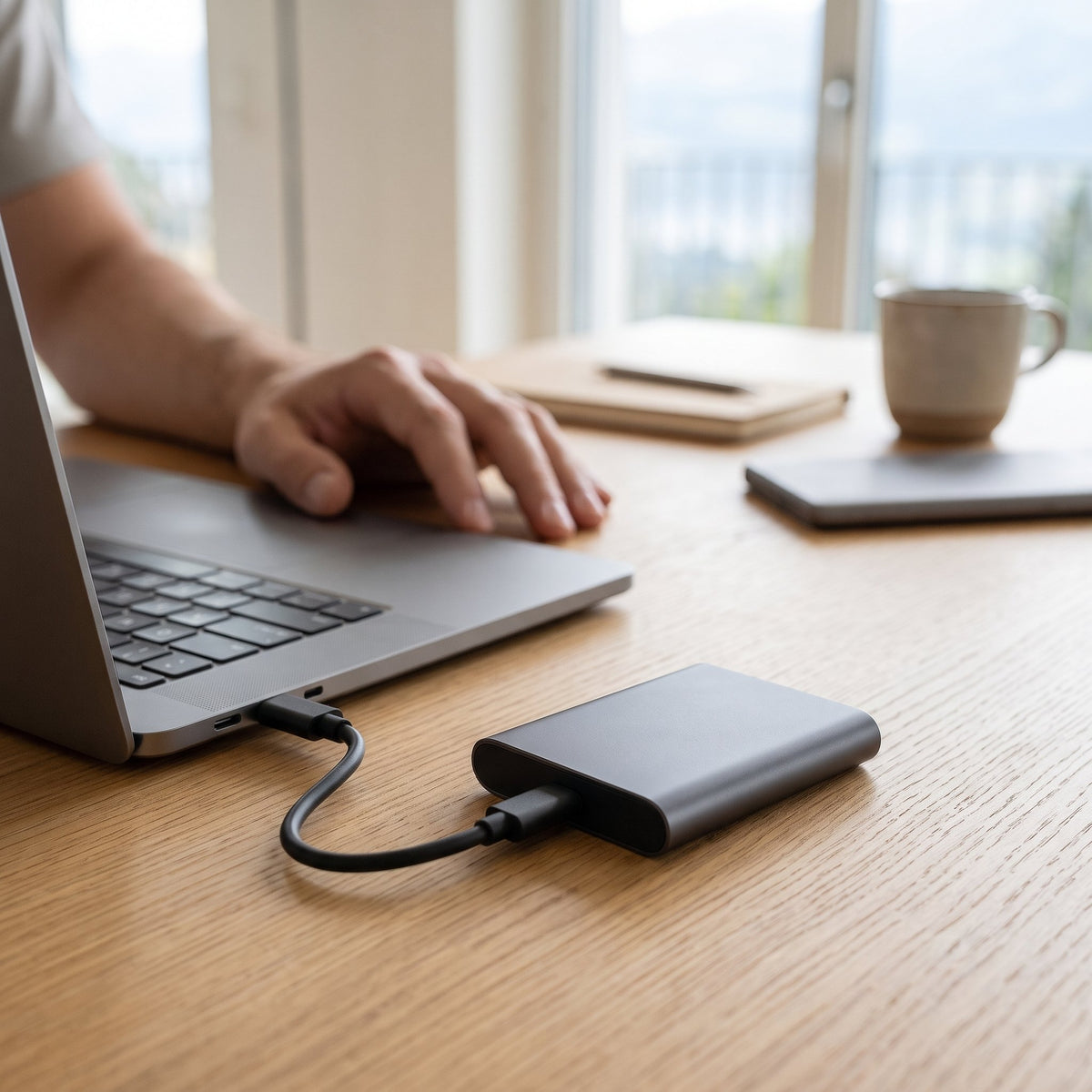 SSD externe 2 To ultracompact en boîtier aluminium, connexion USB