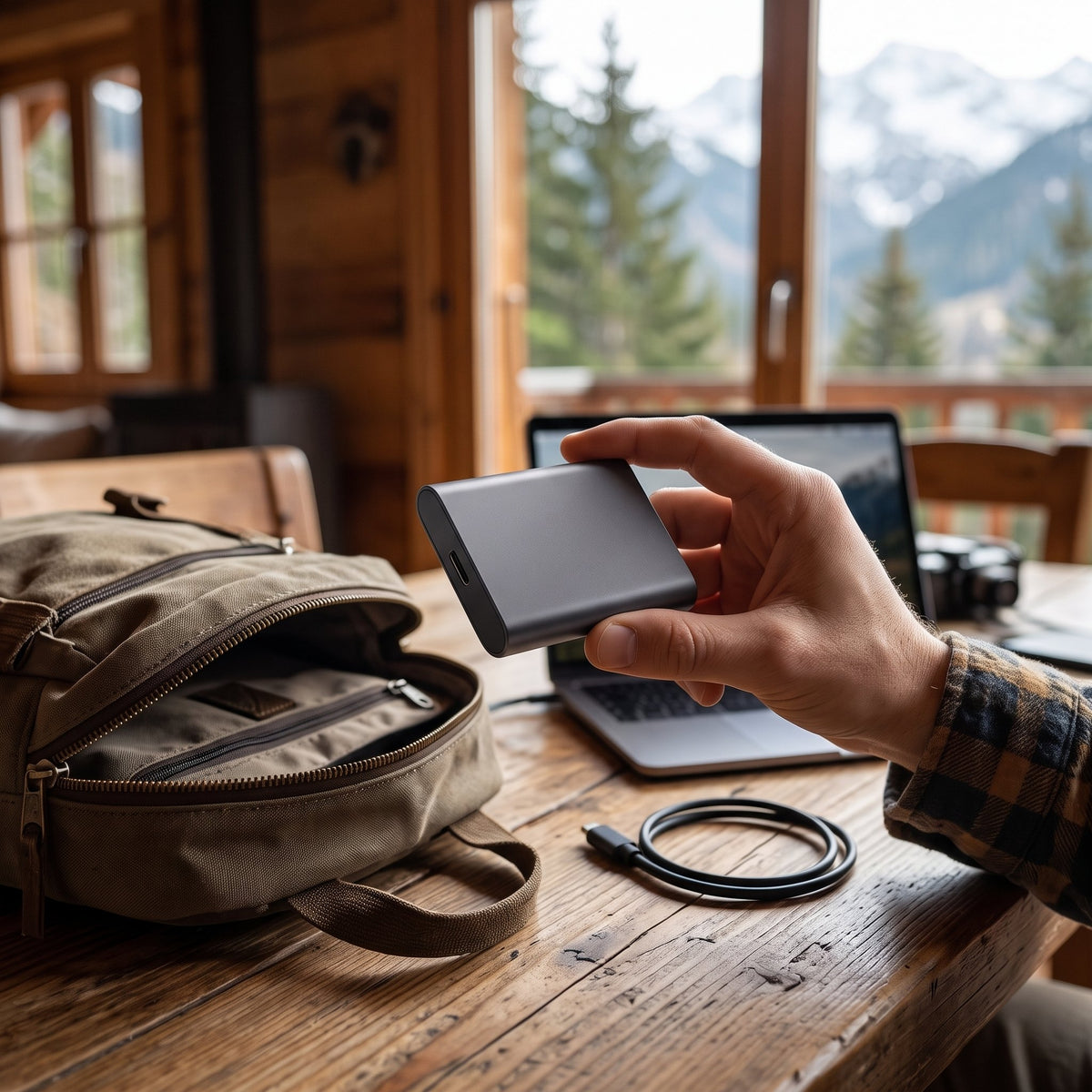 SSD externe 2 To ultracompact en boîtier aluminium, connexion USB
