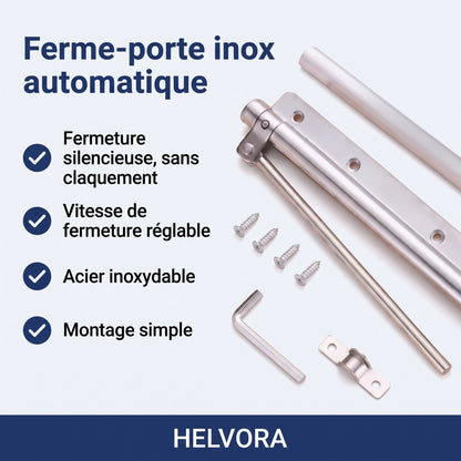 Ferme-porte automatique en acier inoxydable fixé sur une porte