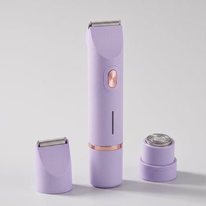 Rasoir électrique femme 2-en-1 sans fil avec deux têtes de rasage, coloris rose