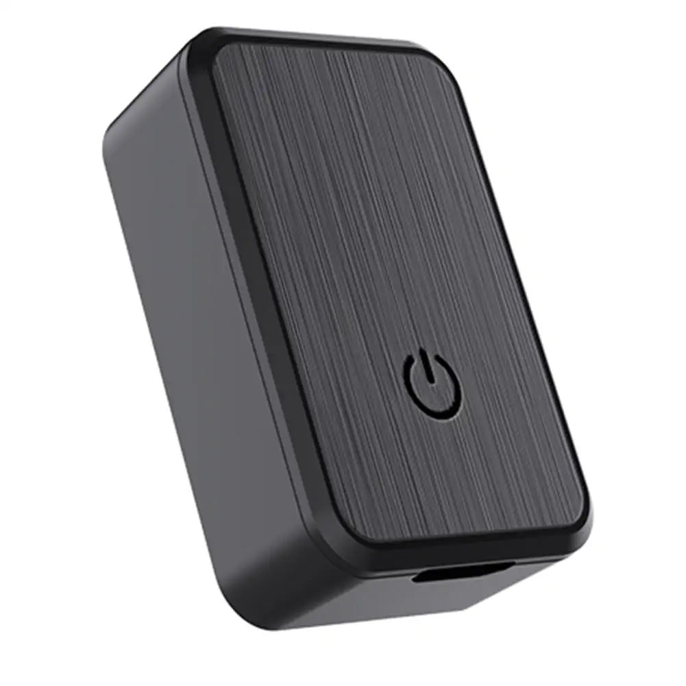 Mini traceur GPS noir pour enfant, de la taille d'une pièce, avec câble de charge