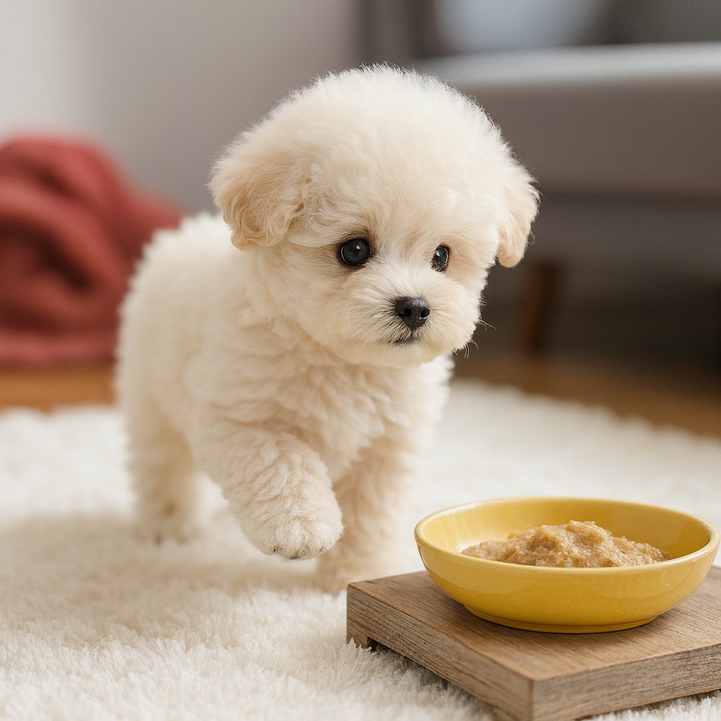 Peluche chien interactive au pelage doux, posée sur une surface claire