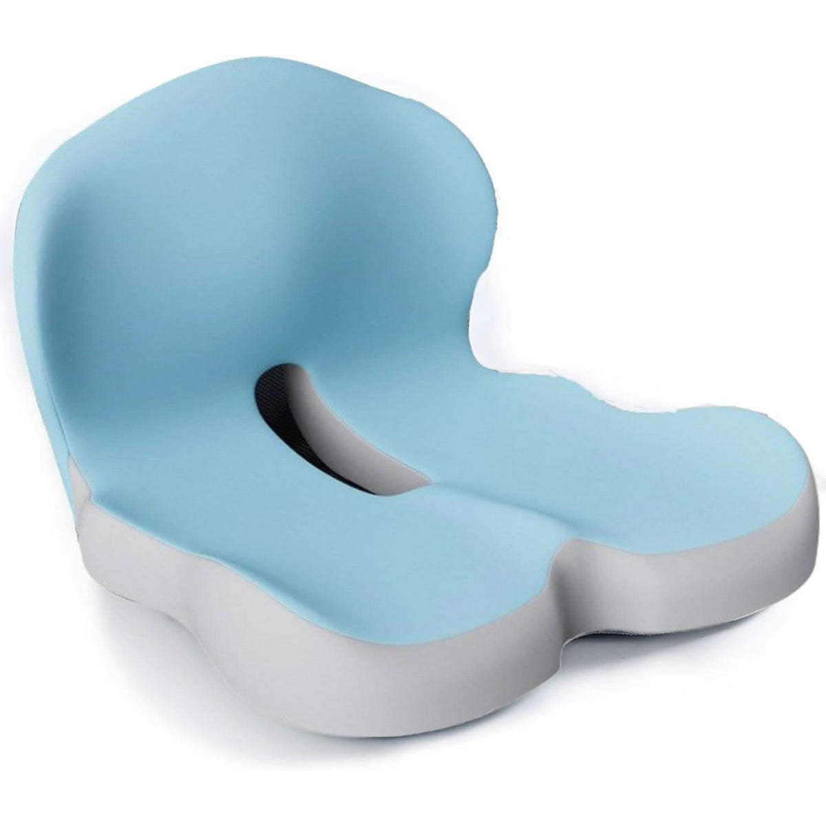 Coussin d'assise ergonomique en mousse à mémoire de forme posé sur une chaise