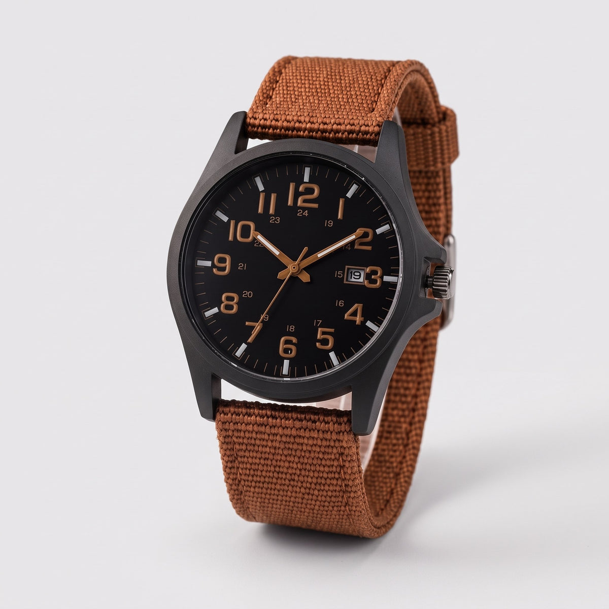 Montre digitale sport au design militaire avec bracelet en silicone et écran LCD rétroéclairé