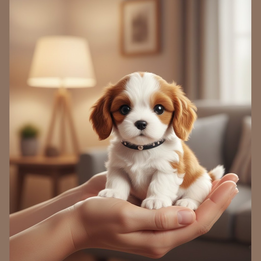 Peluche chien interactive au pelage doux, posée sur une surface claire