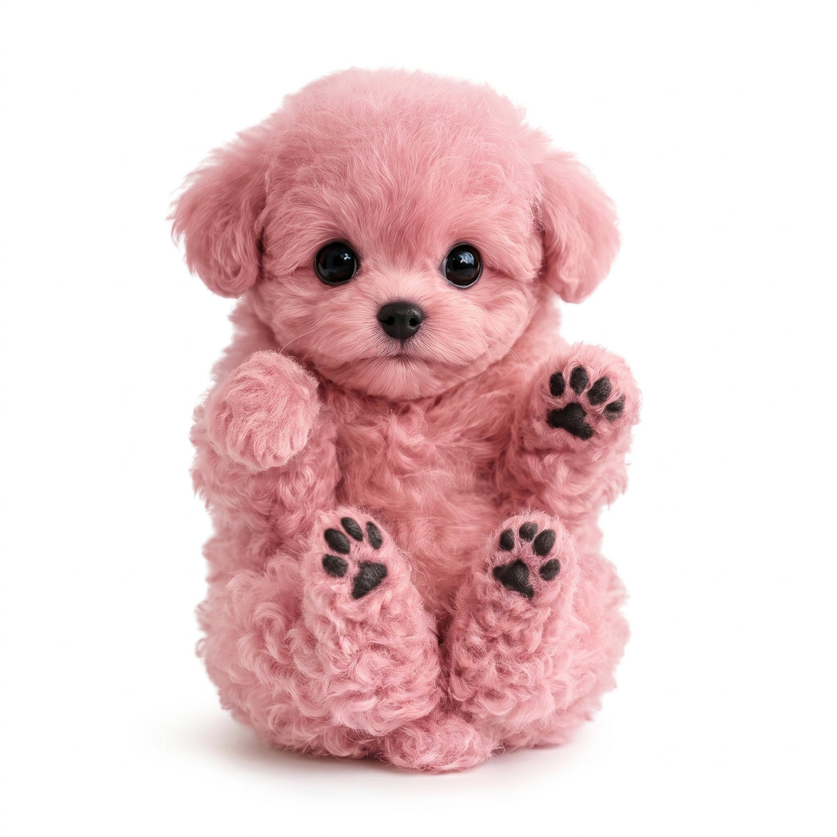 Peluche chien interactive au pelage doux, posée sur une surface claire
