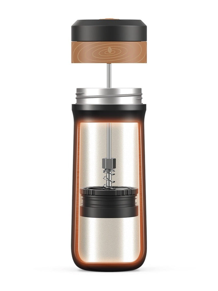 Cafetière à pression française de voyage en acier inoxydable, isolée sous vide, portable, pour café et thé, tasse de voyage pour le camping en plein air