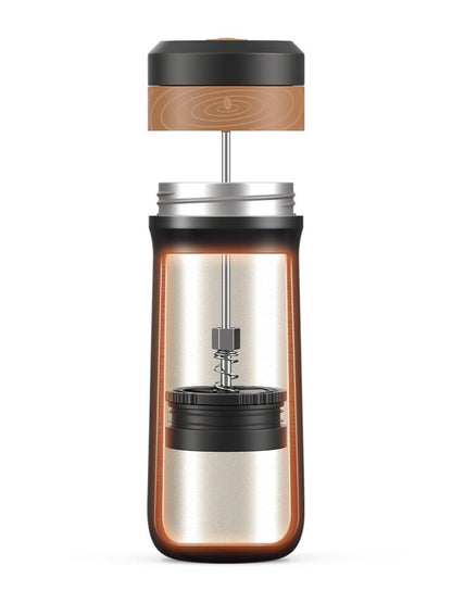 Cafetière à pression française de voyage en acier inoxydable, isolée sous vide, portable, pour café et thé, tasse de voyage pour le camping en plein air