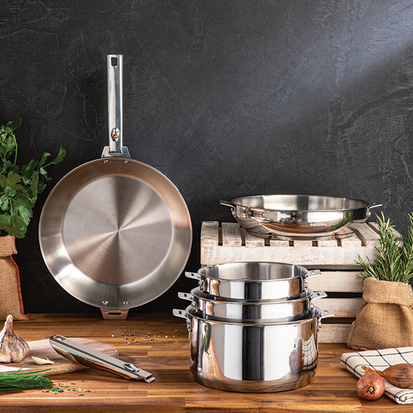 Poêle tout inox Clips’Inox sans manche 28 cm Mathon