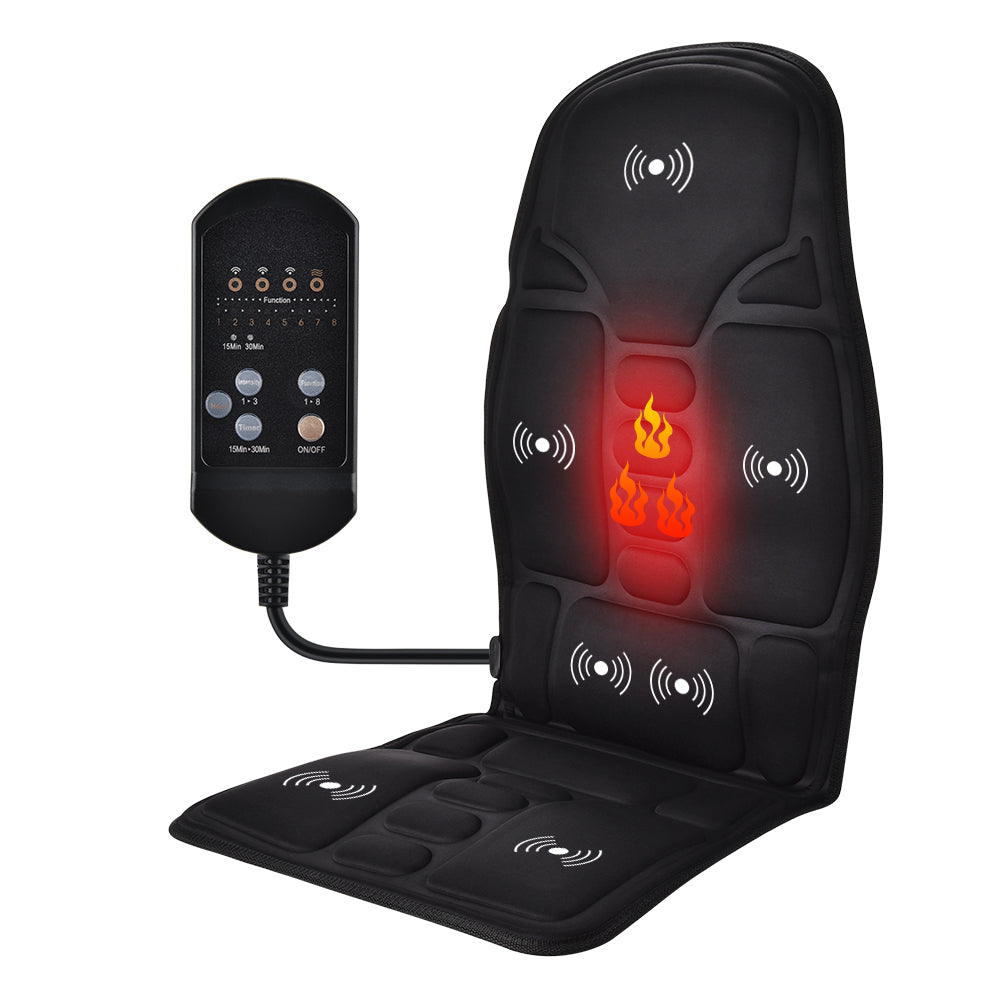 Masseur de dos électrique infrarouge, chaise de Massage complète du corps, coussin chauffant, vibrateur, voiture, maison, bureau, matelas lombaire pour le cou, tapis de chaise