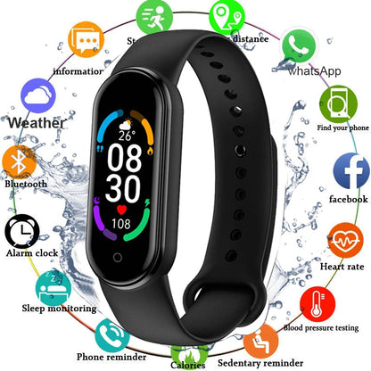 M6 montre intelligente multifonctionnel bande intelligente fréquence cardiaque Smartwatch Fitness Tracker pression artérielle Sport Bracelet Smartband pour Ios