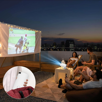 Mini projecteur XFY HY300 avec Wi-Fi 5G et Bluetooth, prise en charge 4K 1080P, projecteur portable 180° ° Projecteur rotatif à correction automatique de la distorsion trapézoïdale