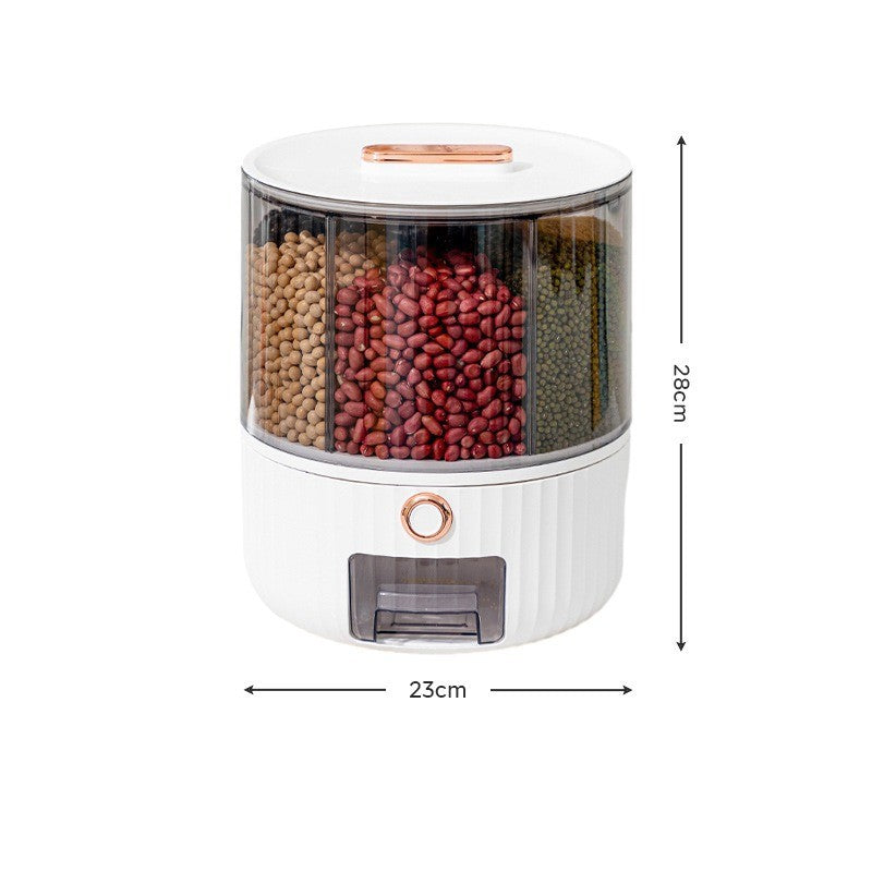 Distributeur Rotatif de Céréales Helvora GrainSpin 360 – Rangement 360° en PET + PE