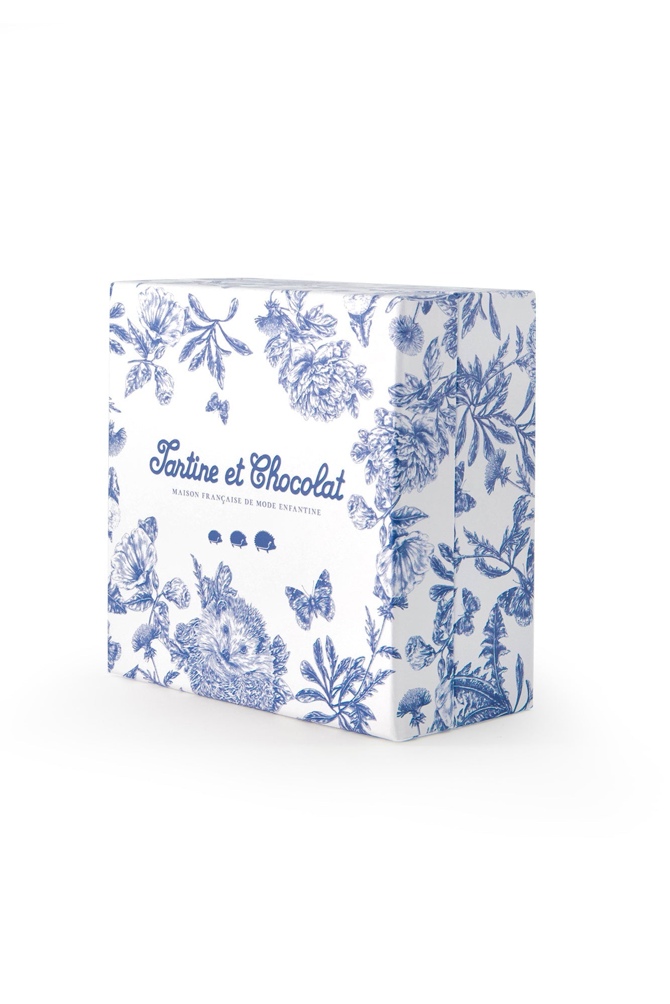 Augustin le Lapin Doudou imprimé inspiration Toile de Jouy bleu