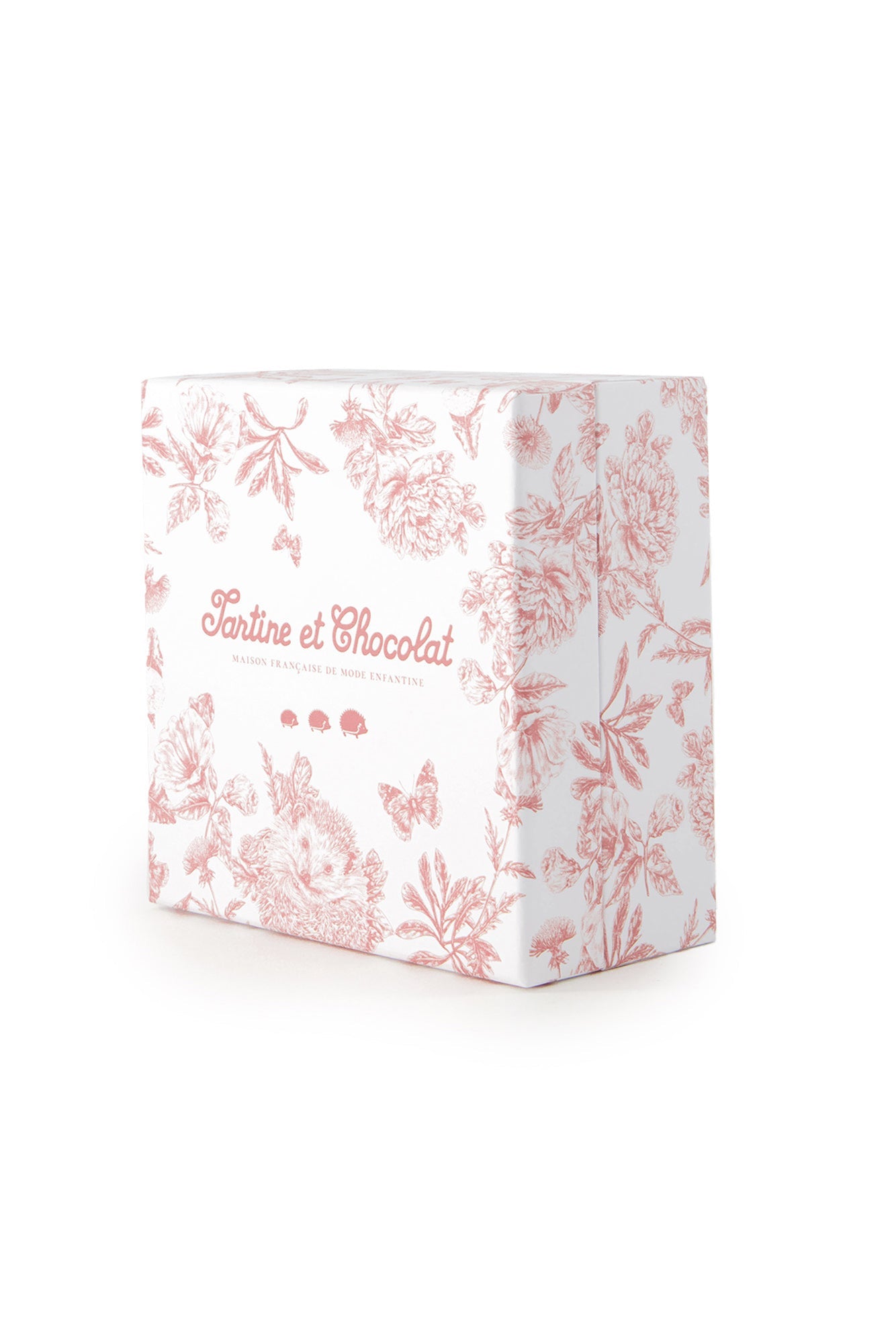Augustin le Lapin Doudou imprimé inspiration Toile de Jouy rose