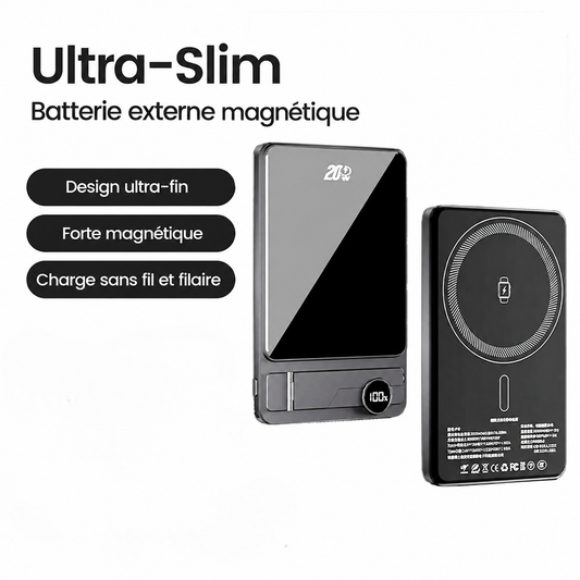 Batterie Externe Magnétique Helvora MagPower 10000 – 10 000 mAh & Charge Sans Fil