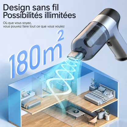 Aspirateur Voiture Sans Fil Helvora VacAir – 4-en-1 Aspiration & Soufflerie