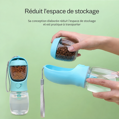 Gourde de Voyage pour Chien & Chat Helvora PetBottle Duo – Eau & Compartiment Nourriture