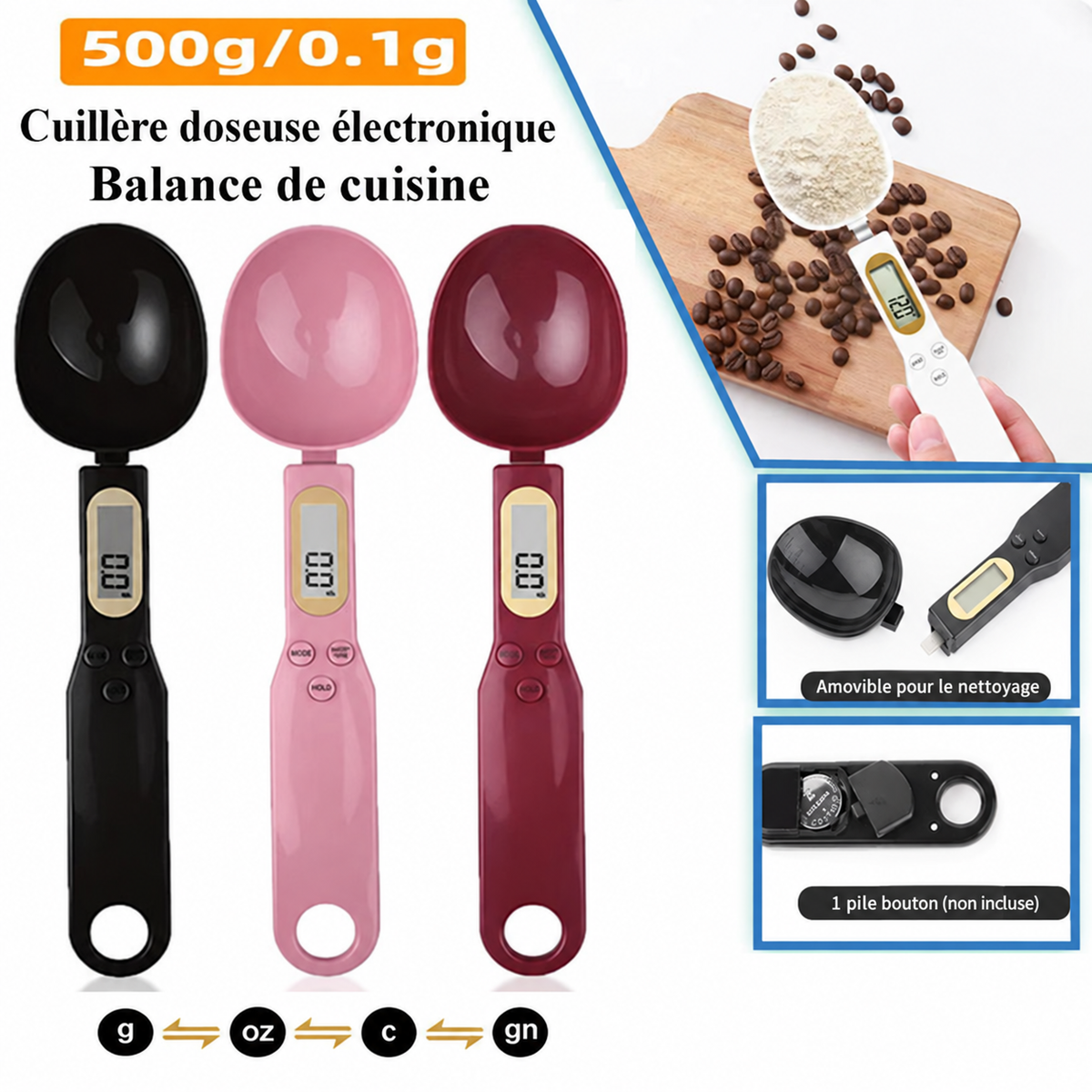 Cuillère Balance Numérique Helvora SpoonScale – Précision 0,1 g & Écran LCD