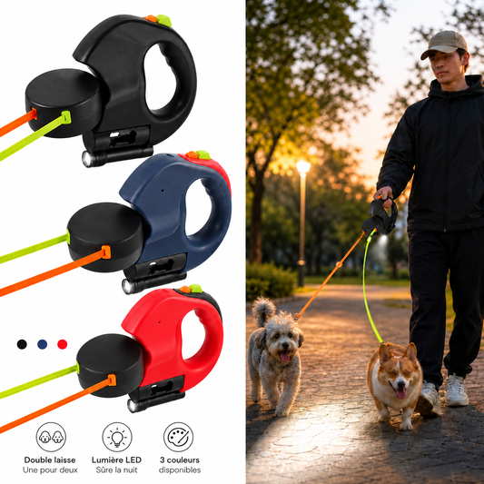 Laisse Rétractable Helvora PetWalk 3M – Réfléchissante & Pivot 360°
