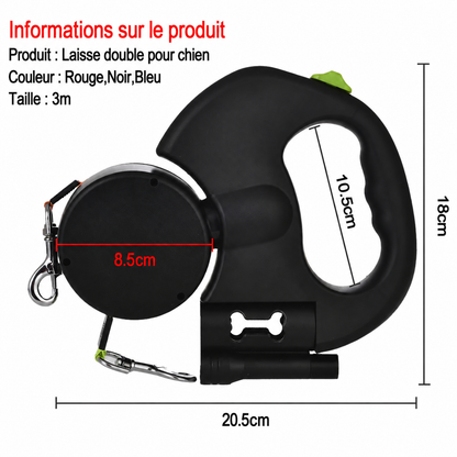 Laisse Rétractable Helvora PetWalk 3M – Réfléchissante & Pivot 360°
