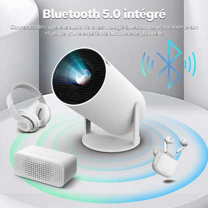 Vidéoprojecteur Portable Helvora CinemaBeam – Wi-Fi 5G, Bluetooth & Auto Keystone