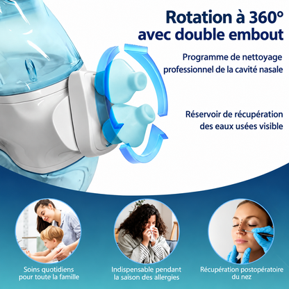 Irrigateur Nasal Électrique Helvora NasoFlow 360 – Rinçage Nasal & Diffusion 360°