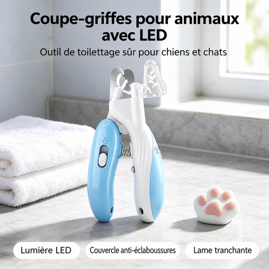 Coupe-Griffes LED Helvora PawLight – Acier Inoxydable & Éclairage Intégré