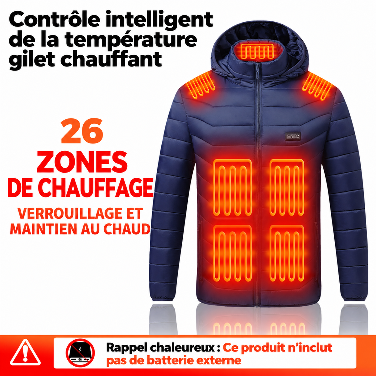 Veste Chauffante Helvora HeatJacket 26 – 26 Zones & 3 Niveaux de Chaleur