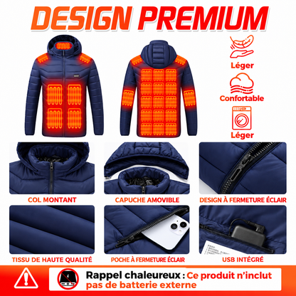 Veste Chauffante Helvora HeatJacket 26 – 26 Zones & 3 Niveaux de Chaleur