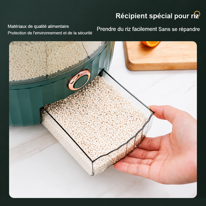 Distributeur Rotatif de Céréales Helvora GrainSpin 360 – Rangement 360° en PET + PE
