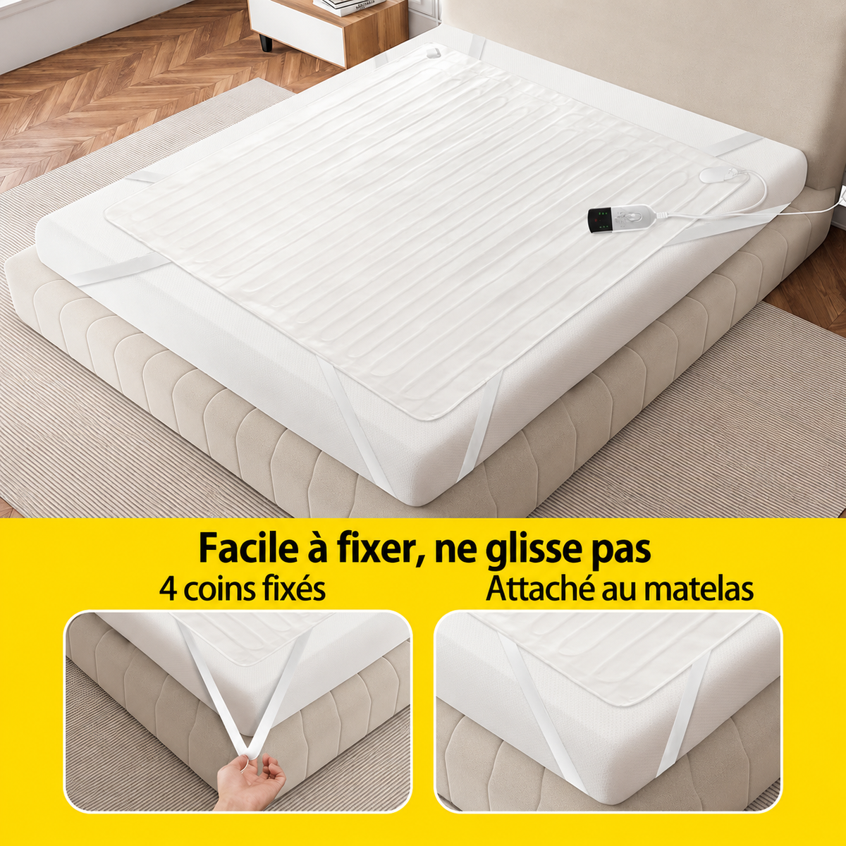 Couverture Chauffante Helvora HeatBed 160 – 160 × 130 cm, Minuterie 15 h & 220 V