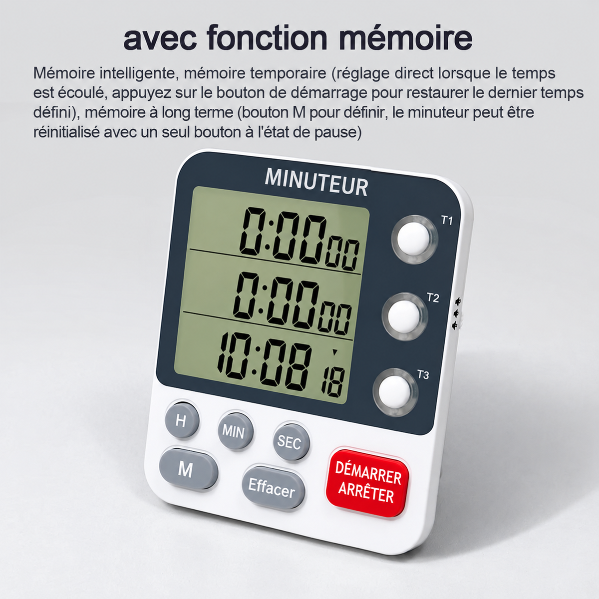 Minuterie Numérique Helvora TimeMaster 3 – 3 Minuteurs Indépendants & Écran LCD