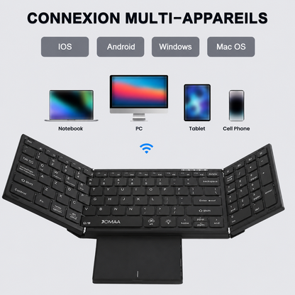 Clavier Pliable Helvora™ FlexKey Pro – Bluetooth, Pavé Tactile & Rétroéclairage