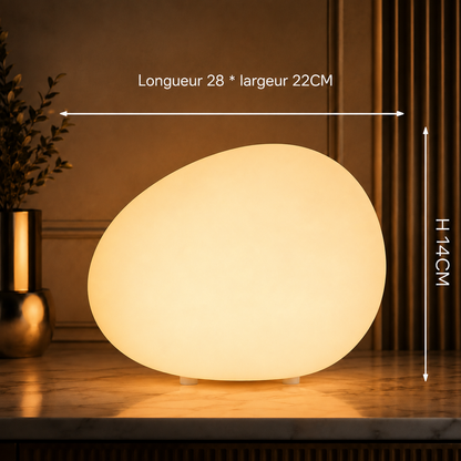 Lampe de Table Helvora™ CobbleGlow – Design Galet & Lumière LED