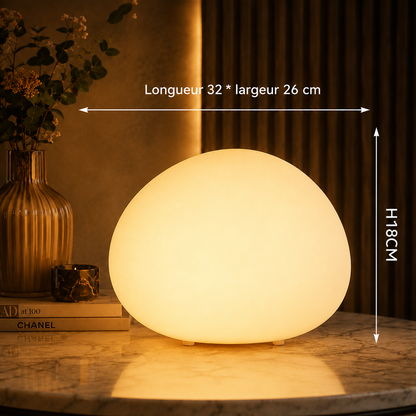 Lampe de Table Helvora™ CobbleGlow – Design Galet & Lumière LED