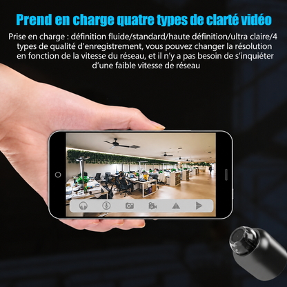 Mini Caméra de Surveillance Helvora MiniGuard – 1080p, Vision Nocturne & Détection de Mouvement