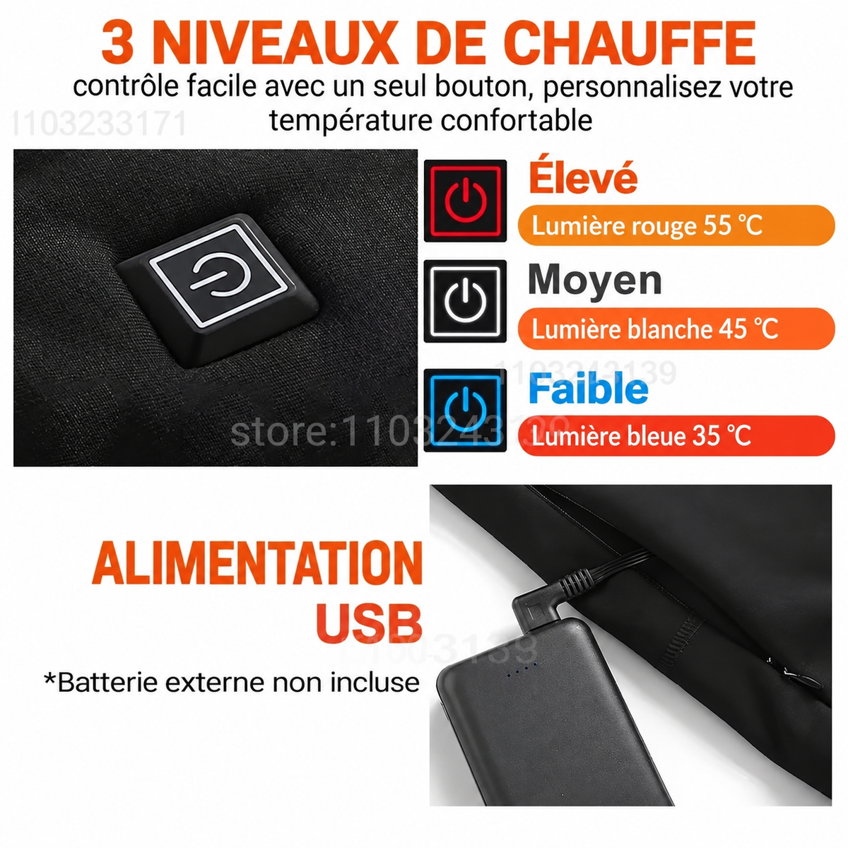 Sous-Vêtements Chauffants Helvora HeatLayer 52 – 52 Zones Chauffantes & Alimentation USB
