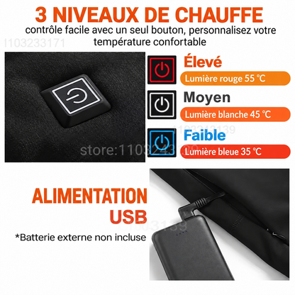 Sous-Vêtements Chauffants Helvora HeatLayer 52 – 52 Zones Chauffantes & Alimentation USB