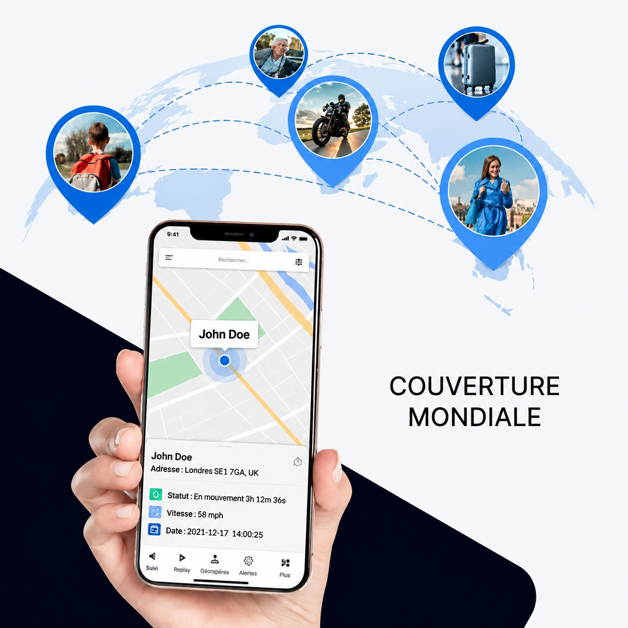 Lot de 3 Mini Traceurs Helvora™ SmartTag – Localisateurs Bluetooth Magnétiques