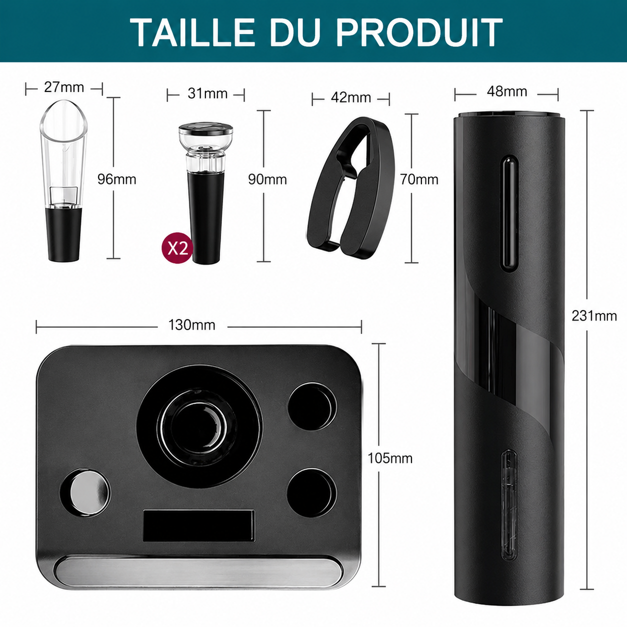 Tire-Bouchon Électrique Helvora™ WineEase – Ouvre-Bouteille Automatique