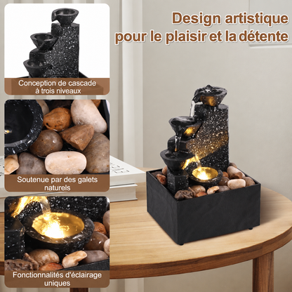 Fontaine de Table Helvora ZenFlow – Cascade Décorative & Eau en Mouvement