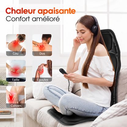 Coussin Massant Chauffant Helvora BackRelax – Vibration, Chaleur Infrarouge & Soutien Lombaire