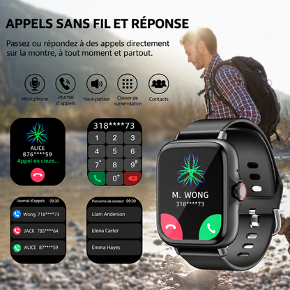Montre Connectée Helvora ActiveWatch – Appels Bluetooth & Suivi d'Activité